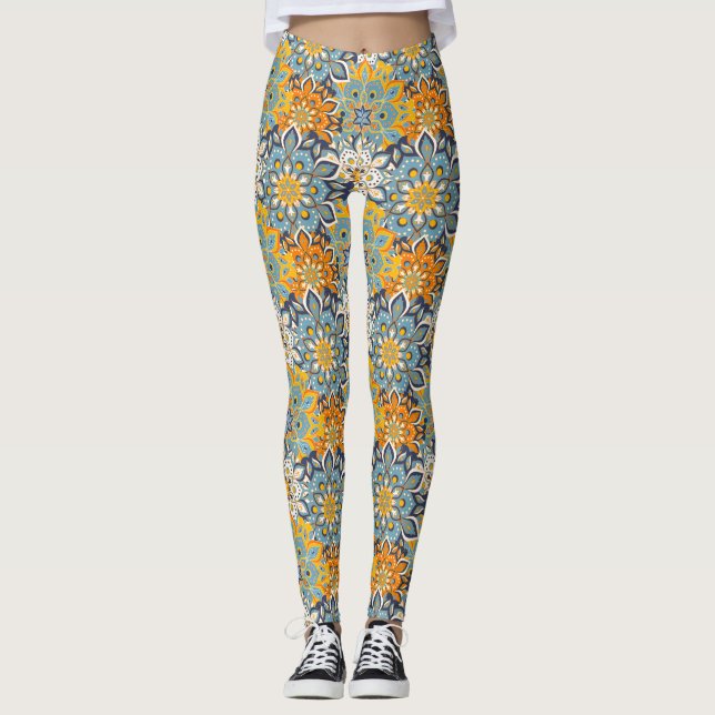Decorative Floral/Mandala Leggings (Front)