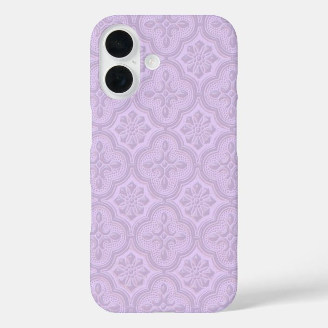 Decorative Floral Pattern In Mauve Case-Mate iPhone Case (Back)