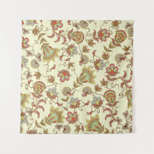 Decorative floral pattern with delicate plants of tapestry
