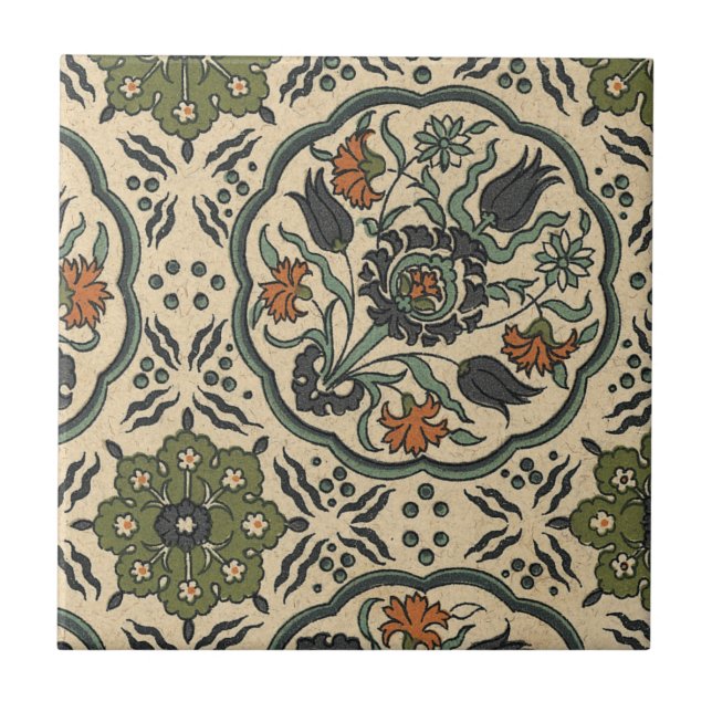 Decorative Floral Persian Tile Design (Front)