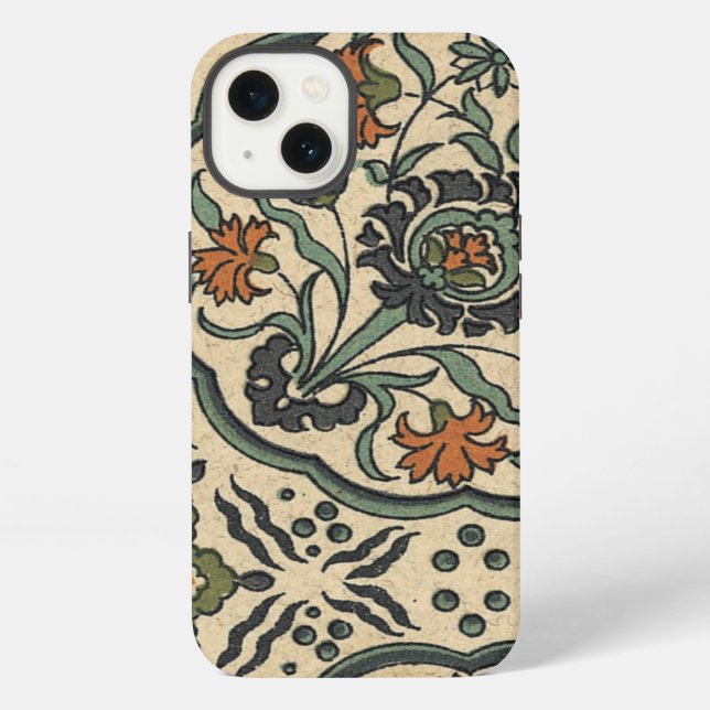 Decorative Floral Persian Tile Design iPhone Case (Back)