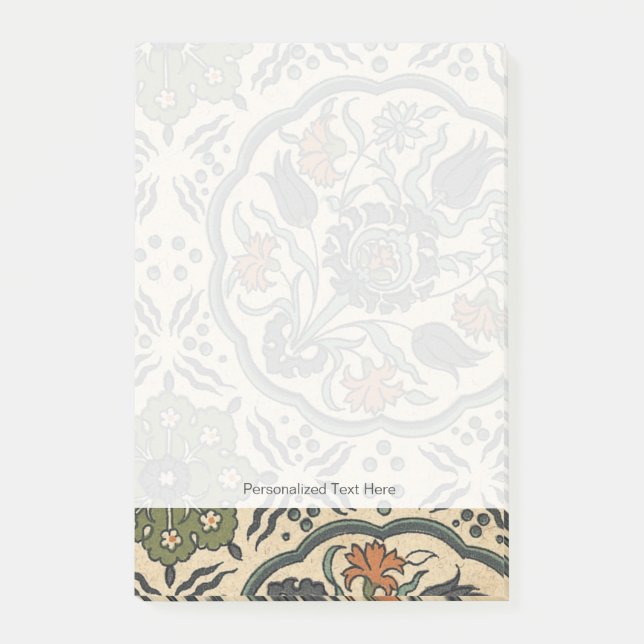 Decorative Floral Persian Tile Design Post-it Notes (Front)