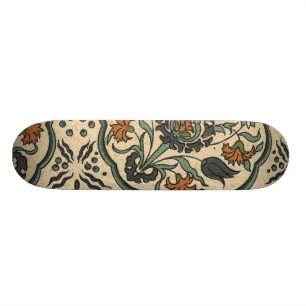 Decorative Floral Persian Tile Design Skateboard