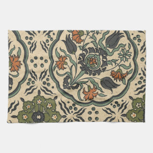 Decorative Floral Persian Tile Design Tea Towel