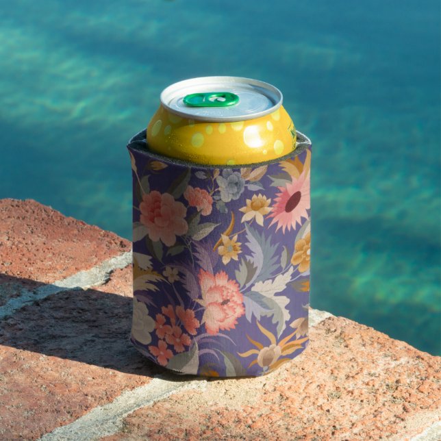 Decorative Floral Print Can Cooler (In Situ Pool)