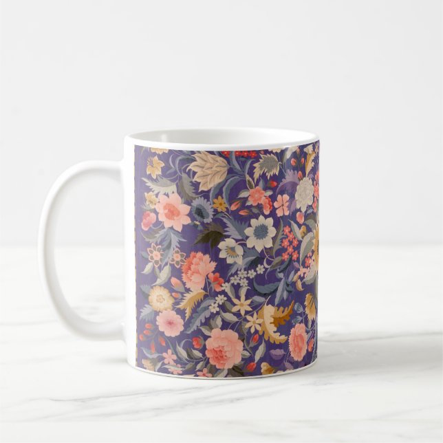 Decorative Floral Print Coffee Mug (Left)