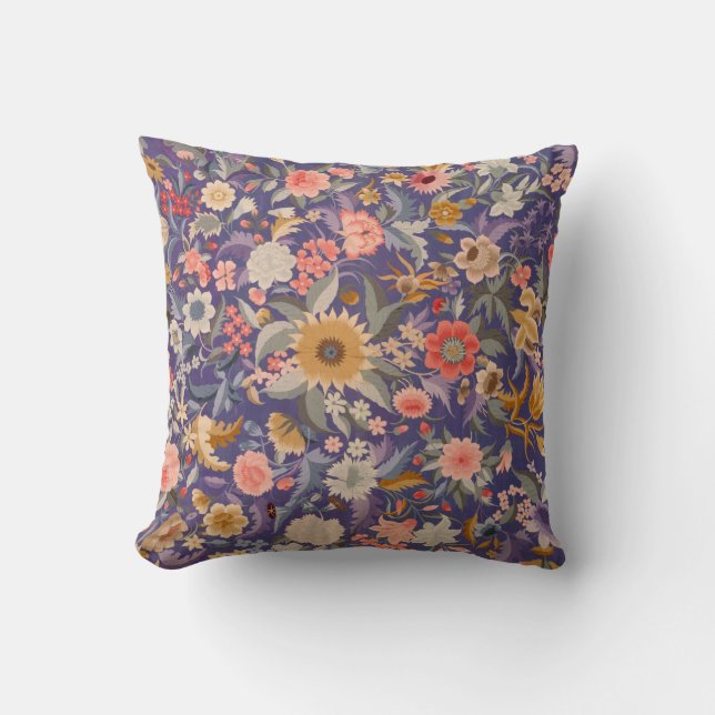 Decorative Floral Print Cushion (Front)