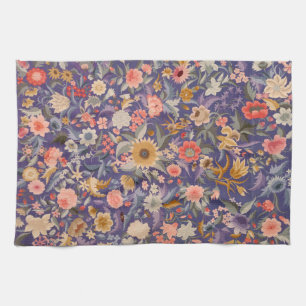 Decorative Floral Print Tea Towel