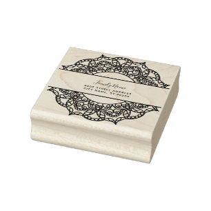 Decorative Floral Return Address Rubber Stamp