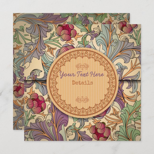 Decorative Floral Save The Date (Front/Back)
