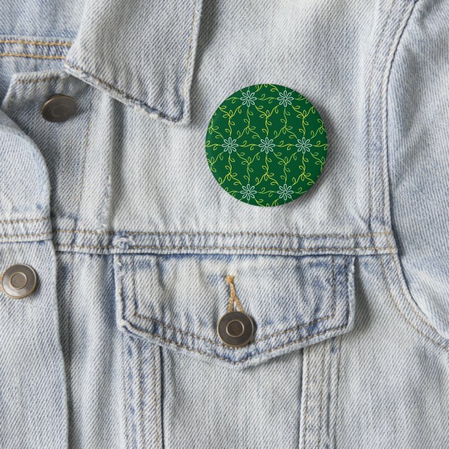 Decorative Floral Seamless Pattern 6 Cm Round Badge (In Situ)