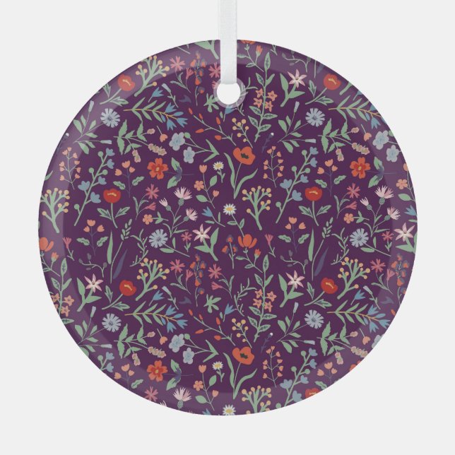 Decorative floral seamless pattern. glass tree decoration (Front)