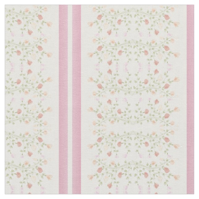 Decorative Floral Stripe Fabric (Close Up)