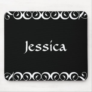 Decorative Floral Swirl With Initial Personalised Mouse Mat