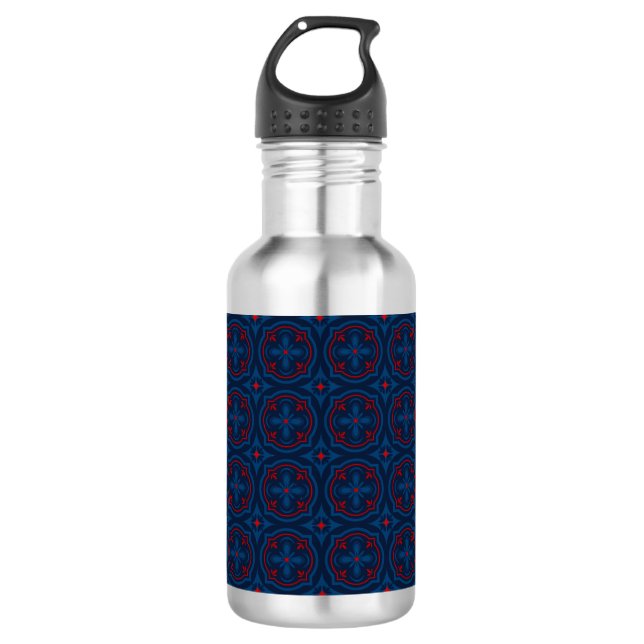 Decorative Floral Tile Pattern 532 Ml Water Bottle (Front)