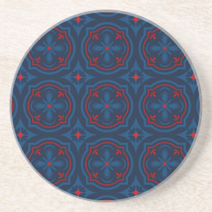 Decorative Floral Tile Pattern Coaster