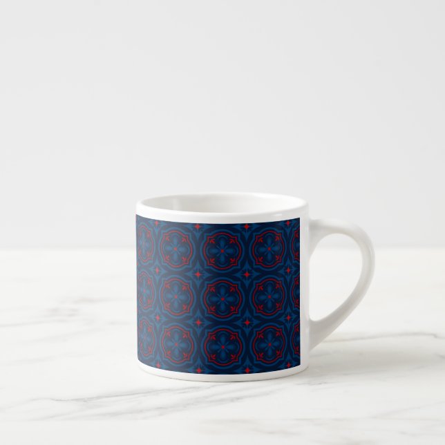 Decorative Floral Tile Pattern Espresso Cup (Right)