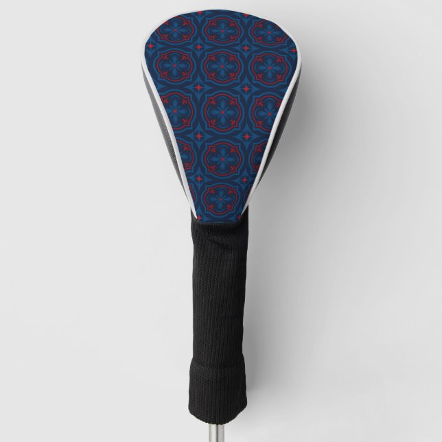 Decorative Floral Tile Pattern Golf Head Cover (Front)