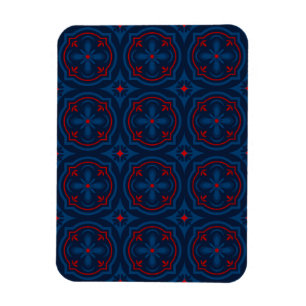 Decorative Floral Tile Pattern Magnet