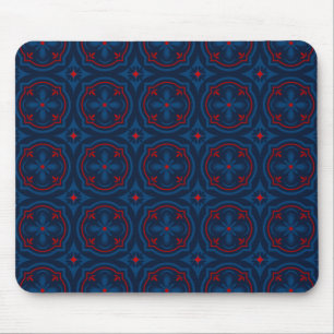 Decorative Floral Tile Pattern Mouse Mat