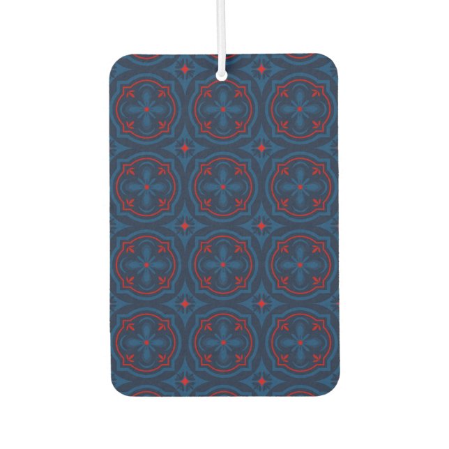Decorative floral tiles pattern  car air freshener (Front)