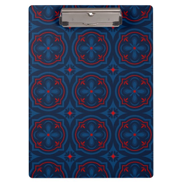 Decorative floral tiles pattern  clipboard (Front)