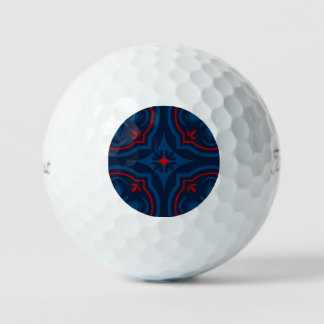 Decorative floral tiles pattern golf balls