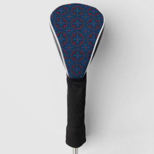 Decorative floral tiles pattern golf head cover