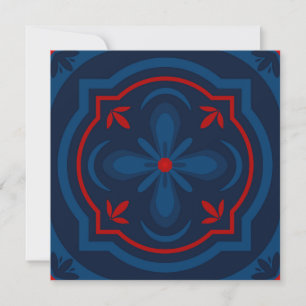 Decorative floral tiles pattern holiday card