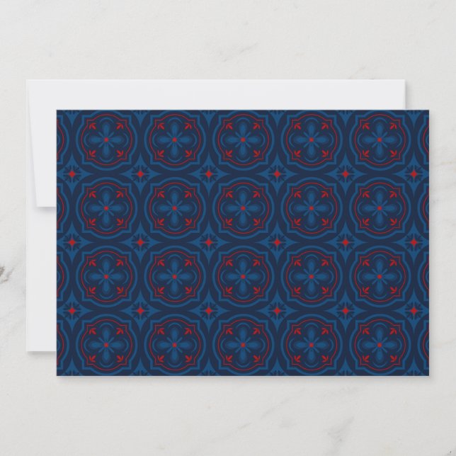 Decorative floral tiles pattern holiday card (Front)