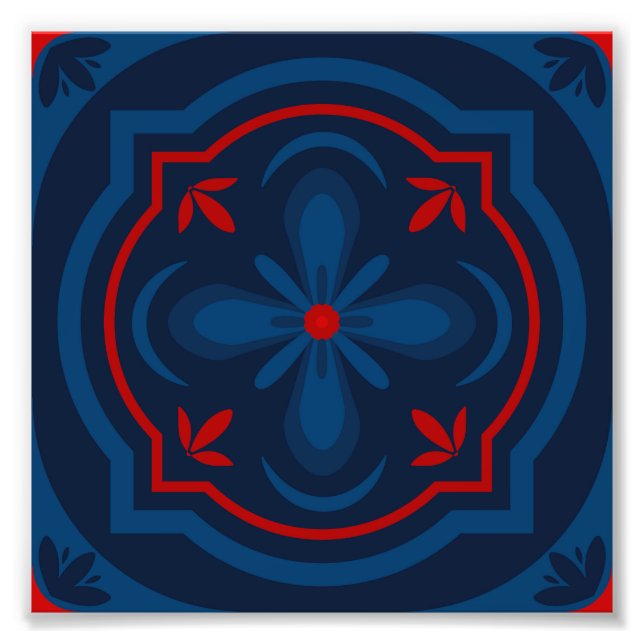 Decorative floral tiles pattern  photo print (Front)