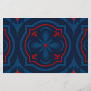 Decorative floral tiles pattern  stationery