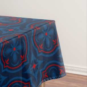 Decorative floral tiles pattern tablecloth