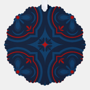 Decorative floral tiles pattern tree decoration card