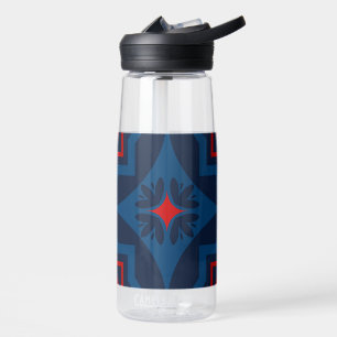 Decorative floral tiles pattern water bottle