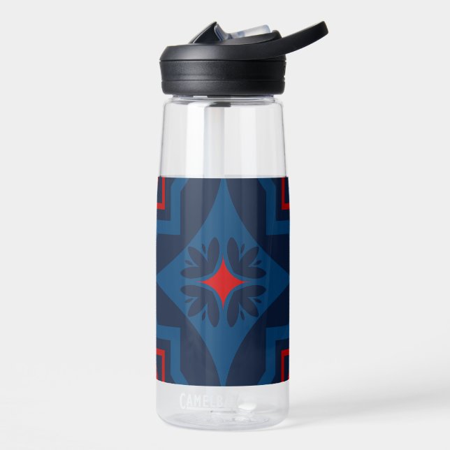 Decorative floral tiles pattern  water bottle (Left)