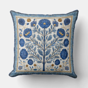 Decorative Floral & Tree Throw Pillow