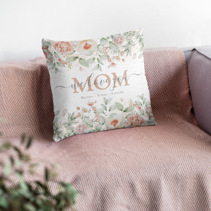Decorative Floral 'we love you' MOM Personalised  Cushion