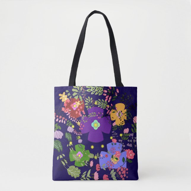 Decorative Florals  Tote Bag (Front)