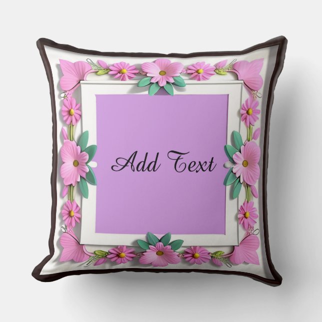 Decorative Flower Frame Cushion (Front)