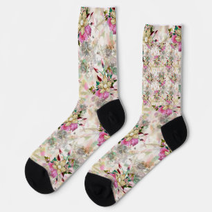 Decorative flower seamless with yellow pearl socks
