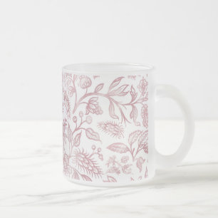 Decorative flowers 19 frosted glass coffee mug