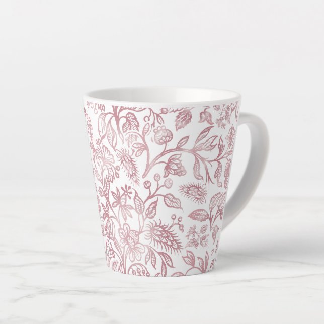Decorative flowers 19 latte mug (Right Angle)