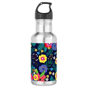 Decorative Flowers And Leaves Pattern-48675 532 Ml Water Bottle