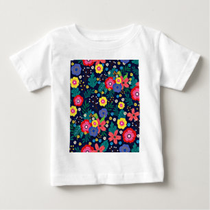 Decorative Flowers And Leaves Pattern-48675 Baby T-Shirt