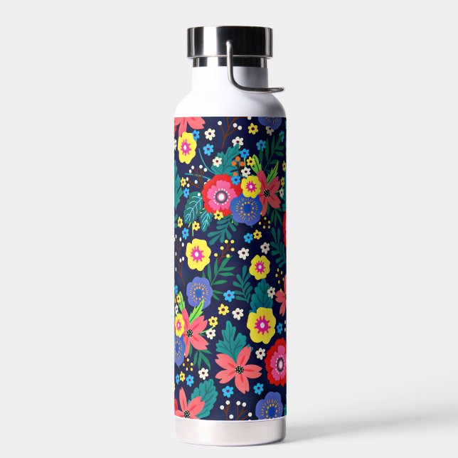 Decorative Flowers And Leaves Pattern-48675 Water Bottle (Left)