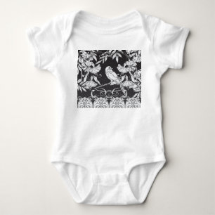 Decorative Flowers Bird Nouveau Poster Baby Bodysuit