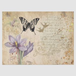 Decorative Flowers Butterflies Ephemera Decoupage Tissue Paper