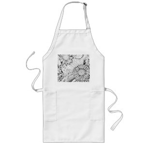 Decorative flowers long apron