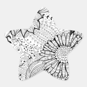 Decorative flowers star sticker